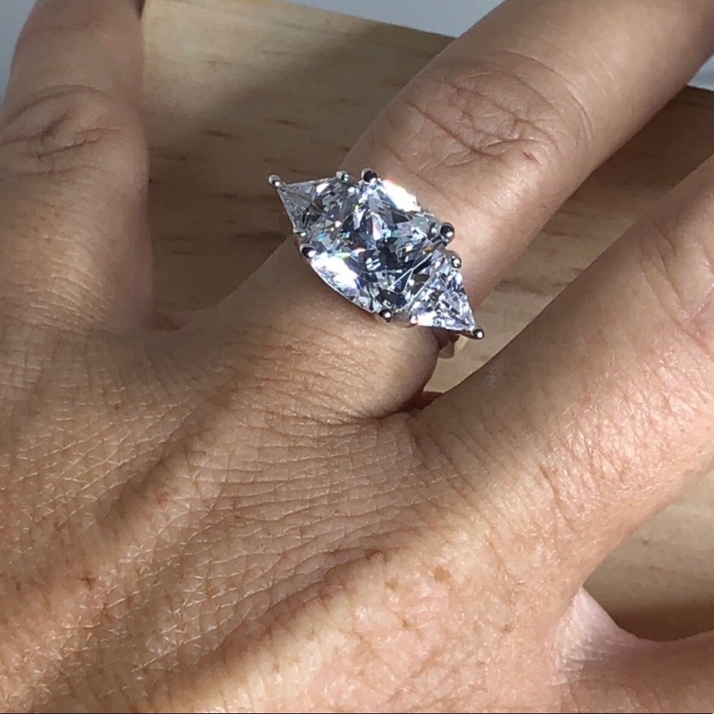 5ct cushion cut 925 engagement ring